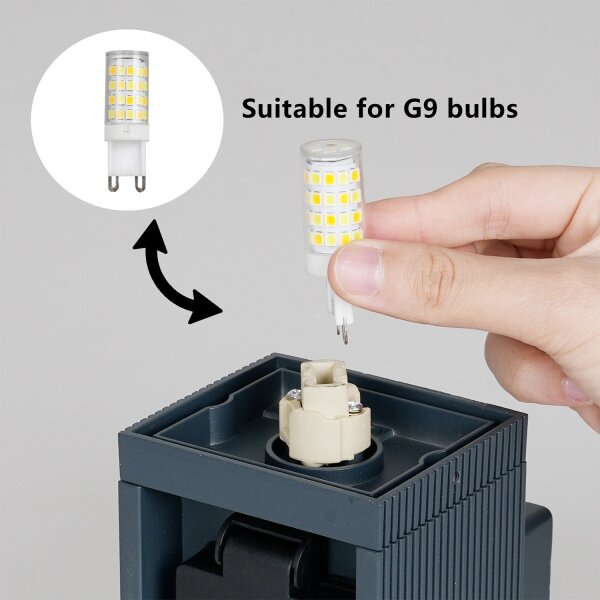 Brilagi - Venkovní lampa se zásuvkou SCHUKO PILLAR 1xG9/11W/230V IP44 antracit