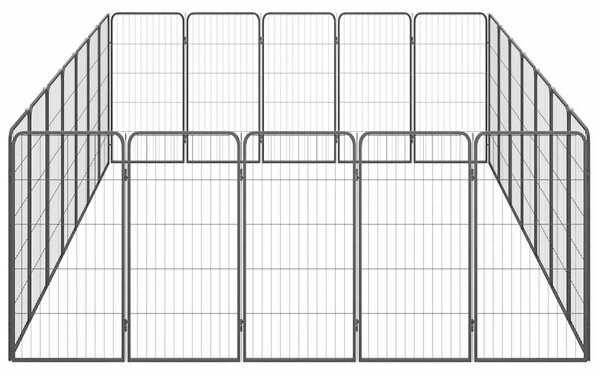 24panelová ohrádka pro psy černá 50 x 100 cm práškovaná ocel 3115962