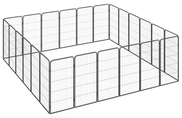 24panelová ohrádka pro psy černá 50 x 100 cm práškovaná ocel 3115962