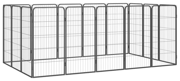 16panelová ohrádka pro psy černá 50 x 100 cm práškovaná ocel 3115960