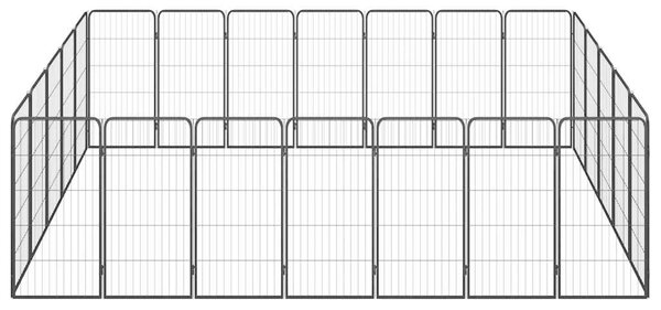 24panelová ohrádka pro psy černá 50 x 100 cm práškovaná ocel 3115962