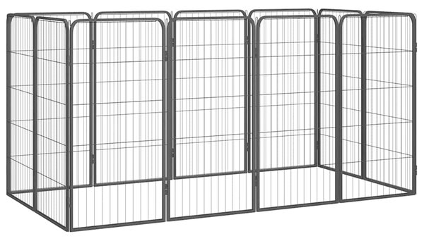 12panelová ohrádka pro psy černá 50 x 100 cm práškovaná ocel 3115959