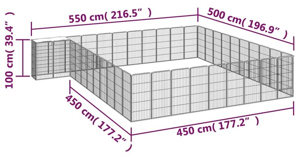 42panelová ohrádka pro psy černá 50 x 100 cm práškovaná ocel 3115956
