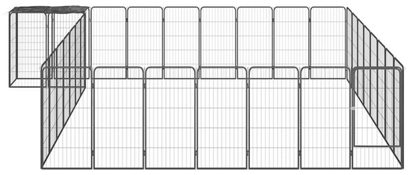 34panelová ohrádka pro psy černá 50 x 100 cm práškovaná ocel 3115954