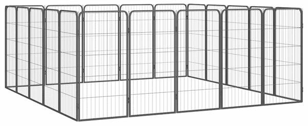 20panelová ohrádka pro psy černá 50 x 100 cm práškovaná ocel 3115961