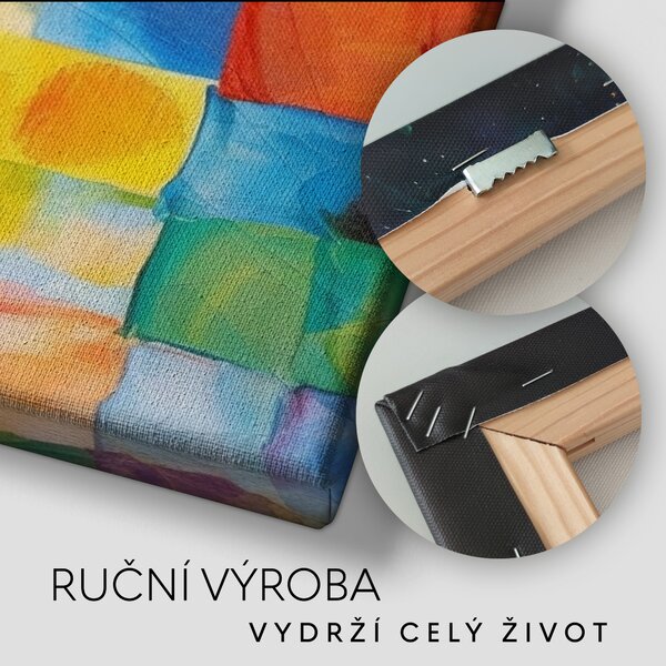 Obraz na plátně - Abstraktní obraz čtverce FeelHappy.cz Velikost obrazu (šířka x výška): 60 x 20 cm