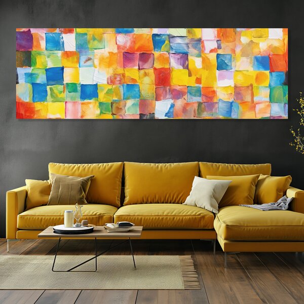 Obraz na plátně - Abstraktní obraz čtverce FeelHappy.cz Velikost obrazu (šířka x výška): 60 x 20 cm