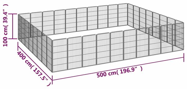 36panelová ohrádka pro psy černá 50 x 100 cm práškovaná ocel 3115965