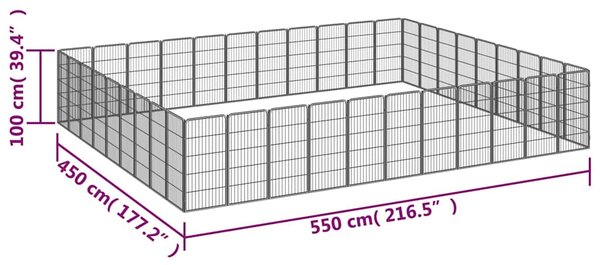 40panelová ohrádka pro psy černá 50 x 100 cm práškovaná ocel 3115966