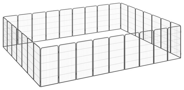32panelová ohrádka pro psy černá 50 x 100 cm práškovaná ocel 3115964