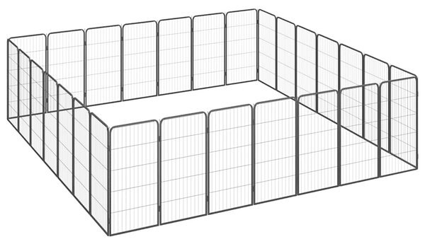 28panelová ohrádka pro psy černá 50 x 100 cm práškovaná ocel 3115963