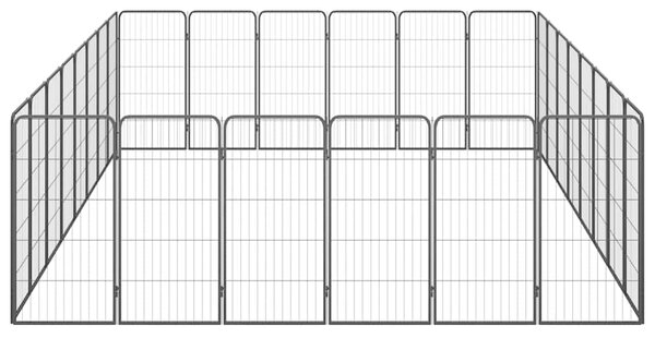 28panelová ohrádka pro psy černá 50 x 100 cm práškovaná ocel 3115963