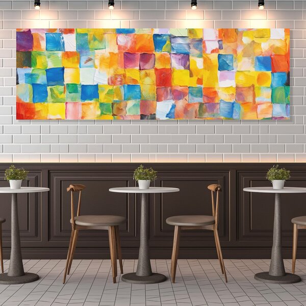 Obraz na plátně - Abstraktní obraz čtverce FeelHappy.cz Velikost obrazu (šířka x výška): 60 x 20 cm