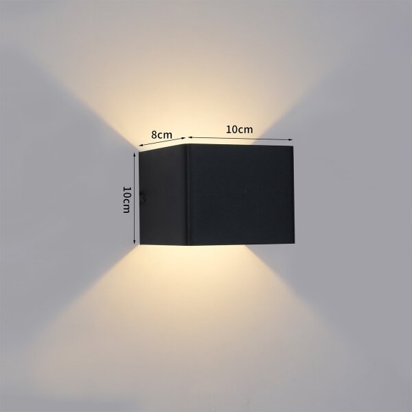 Brilagi - LED Venkovní nástěnné svítidlo DONNANI LED/5W/230V 10 cm černá IP44