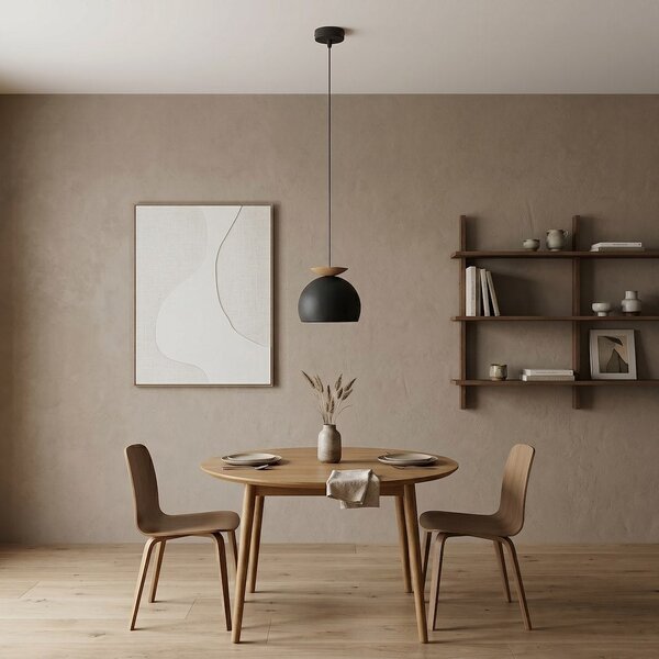 Závěsné svítidlo GEO 1 – černé / moka, 1× E27, šířka 27 cm