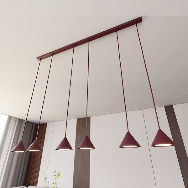 Závěsné svítidlo ELIT 6 – vínové, 6× GX53, šířka 116 cm