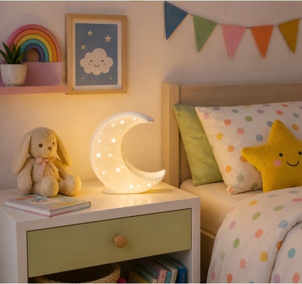 ONLI - Stolní lampa PORCELLANA 1xE14/6W/230V 21 cm měsíc
