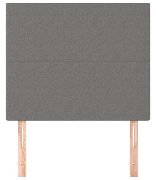 Čelo postele tmavě šedé 100x5x118/128 cm látkové 3116043