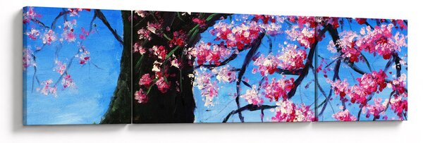 Obraz malované rozkvetlé třešně (170x50 cm)
