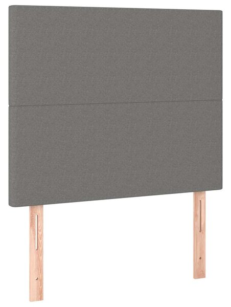 Čelo postele tmavě šedé 100x5x118/128 cm látkové 3116043