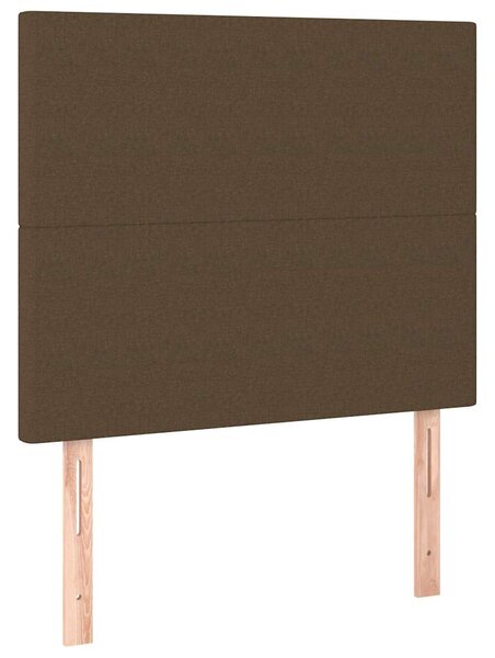 Čelo postele tmavě hnědé 80x5x118/128 cm látkové 3116029