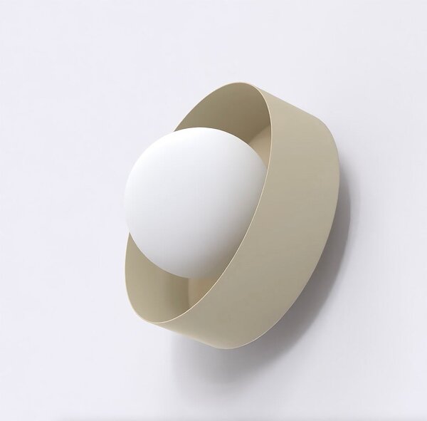 Nástěnné svítidlo LULU K1 – moka, bílé sklo, 1× G9, šířka 17 cm