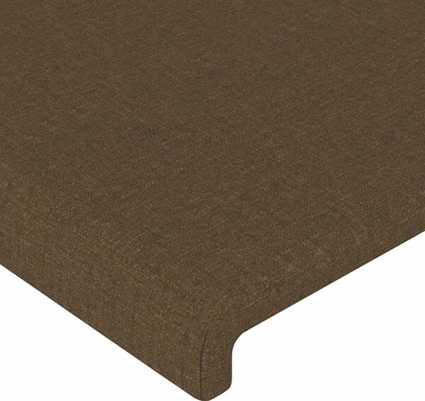 Čelo postele typu ušák tmavě hnědé 163x16x78/88 cm textil 3118497
