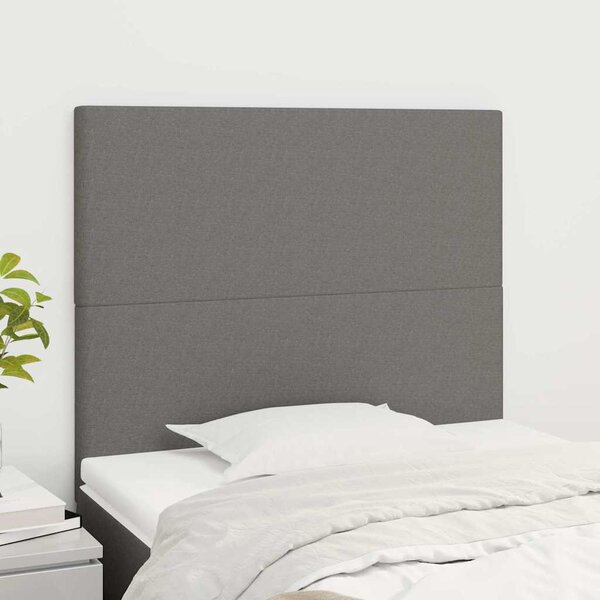 Čelo postele tmavě šedé 100x5x118/128 cm látkové 3116043