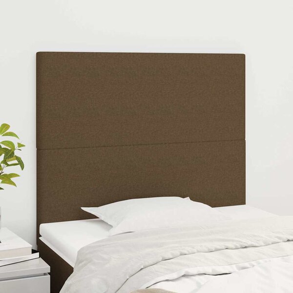 Čelo postele tmavě hnědé 80x5x118/128 cm látkové 3116029