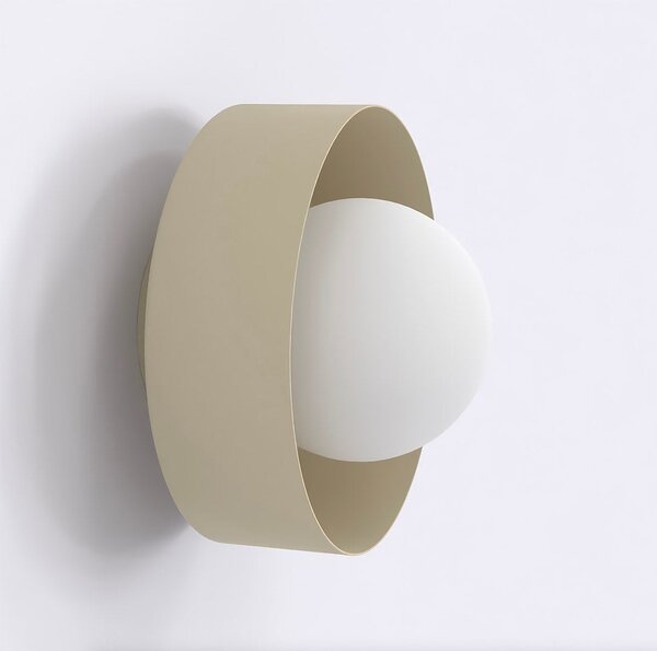 Nástěnné svítidlo LULU K1 – moka, bílé sklo, 1× G9, šířka 17 cm