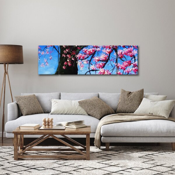 Obraz malované rozkvetlé třešně (170x50 cm)
