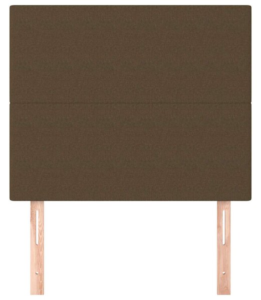 Čelo postele tmavě hnědé 80x5x118/128 cm látkové 3116029
