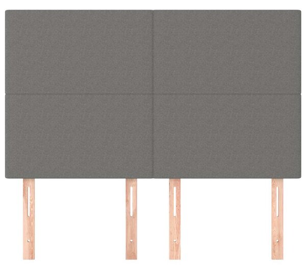 Čelo postele tmavě šedé 144x5x118/128 cm látkové 3116051