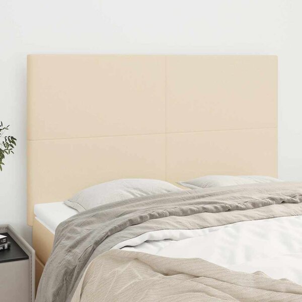 Čelo postele krémové 144x5x118/128 cm látkové 3116055