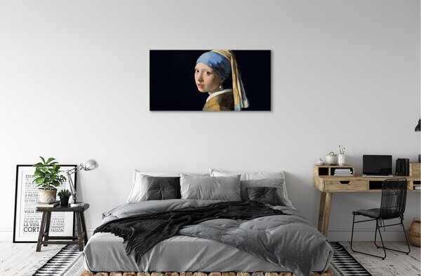 Obrazy na plátně Art Dívka s perlou 100x50 cm