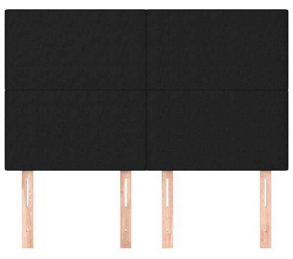 Čelo postele černé 144x5x118/128 cm látkové 3116052