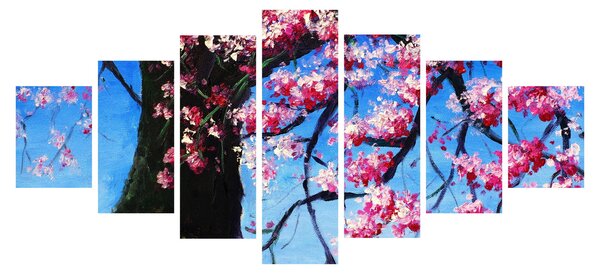 Obraz malované rozkvetlé třešně (210x100 cm)