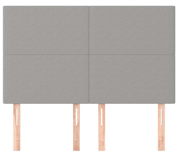 Čelo postele světle šedé 144x5x118/128 cm látkové 3116050