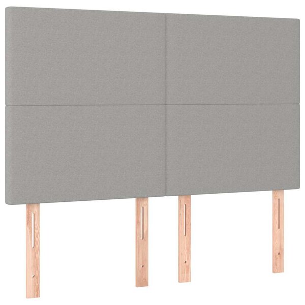Čelo postele světle šedé 144x5x118/128 cm látkové 3116050