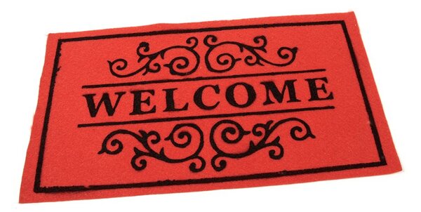 Textilní čisticí rohož Welcome Deco 33 x 58 x 0,3 cm, červená