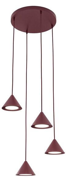 Závěsné svítidlo ELIT 4 PREM – vínové, 4× GX53, šířka 30 cm