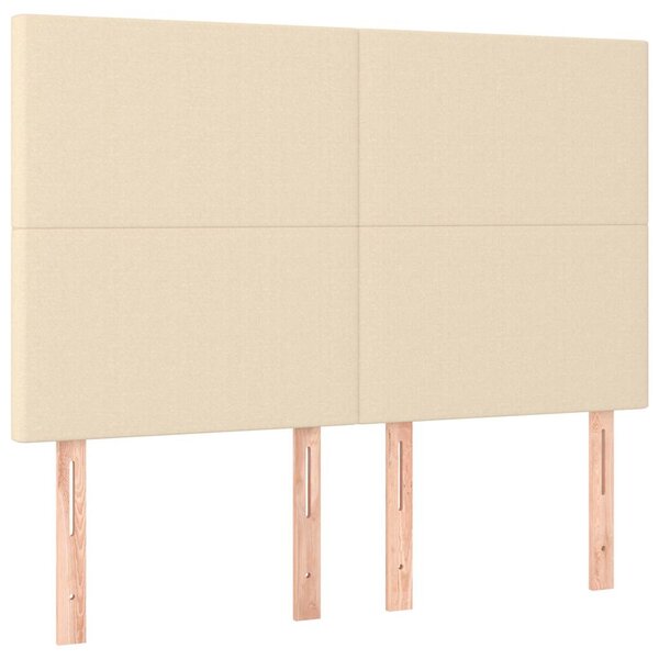 Čelo postele krémové 144x5x118/128 cm látkové 3116055