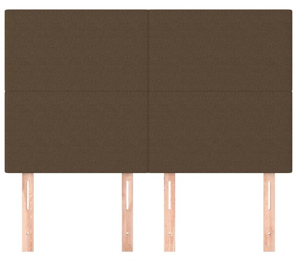 Čelo postele tmavě hnědé 144x5x118/128 cm látkové 3116053
