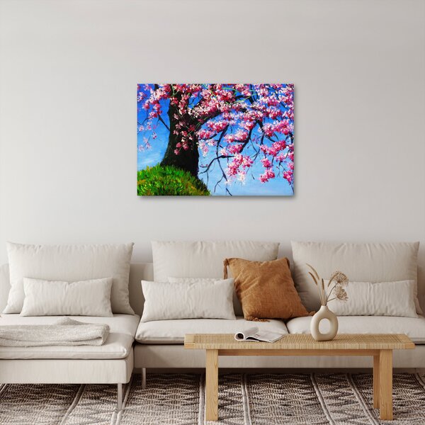 Obraz malované rozkvetlé třešně (70x50 cm)