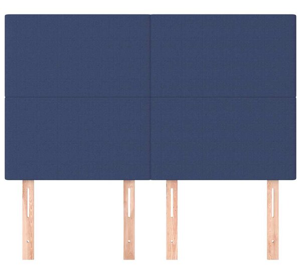 Čelo postele modré 144x5x118/128 cm látkové 3116056