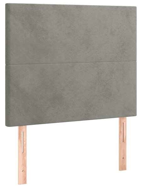 Čelo postele světle šedé 90x5x118/128 cm sametové 3116088