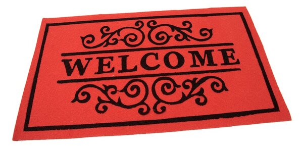 Textilní čisticí rohož Welcome Deco 45 x 75 x 0,3 cm, červená