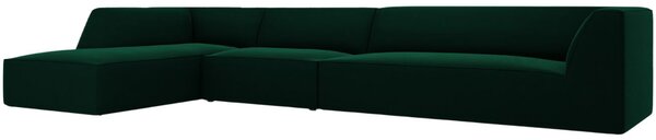Micadoni Sametová rohová pohovka Ruby 366 cm, levá