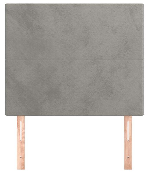 Čelo postele světle šedé 90x5x118/128 cm sametové 3116088