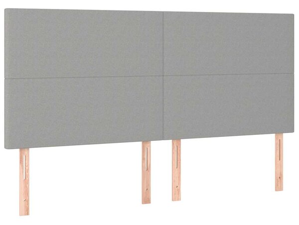 Box spring postel s matrací a LED světle šedá 160x200 cm textil 3134725